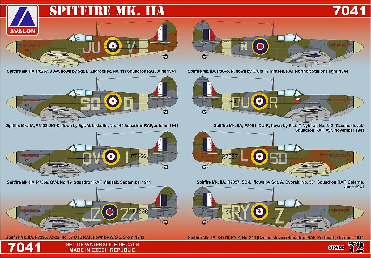 Avalon AVD7041 1:72 Supermarine Spitfire Mk.IIA 1