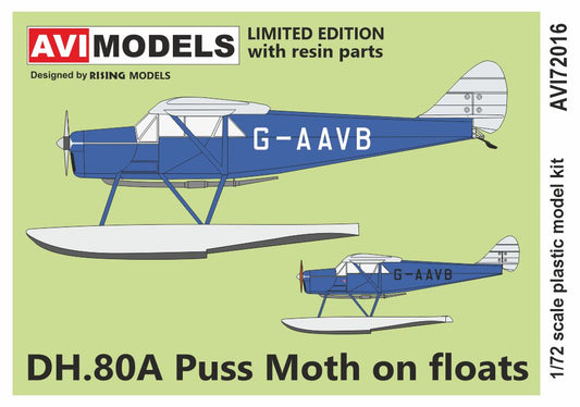 AVI Models AVI72016 1:72 DH-80A Puss Moth Floatplane with Resin Floats