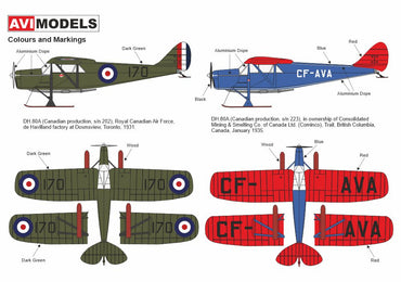 AVI Models AVI72017 1:72 DH-80A Puss Moth with Resin Skis