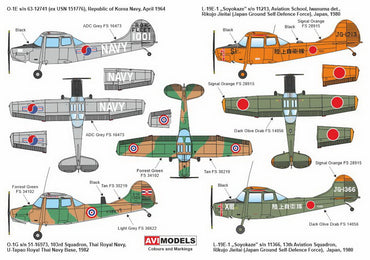 AVI Models AVI72019 1:72 Cessna L-19E/O-1E/G Asian Bird Dogs