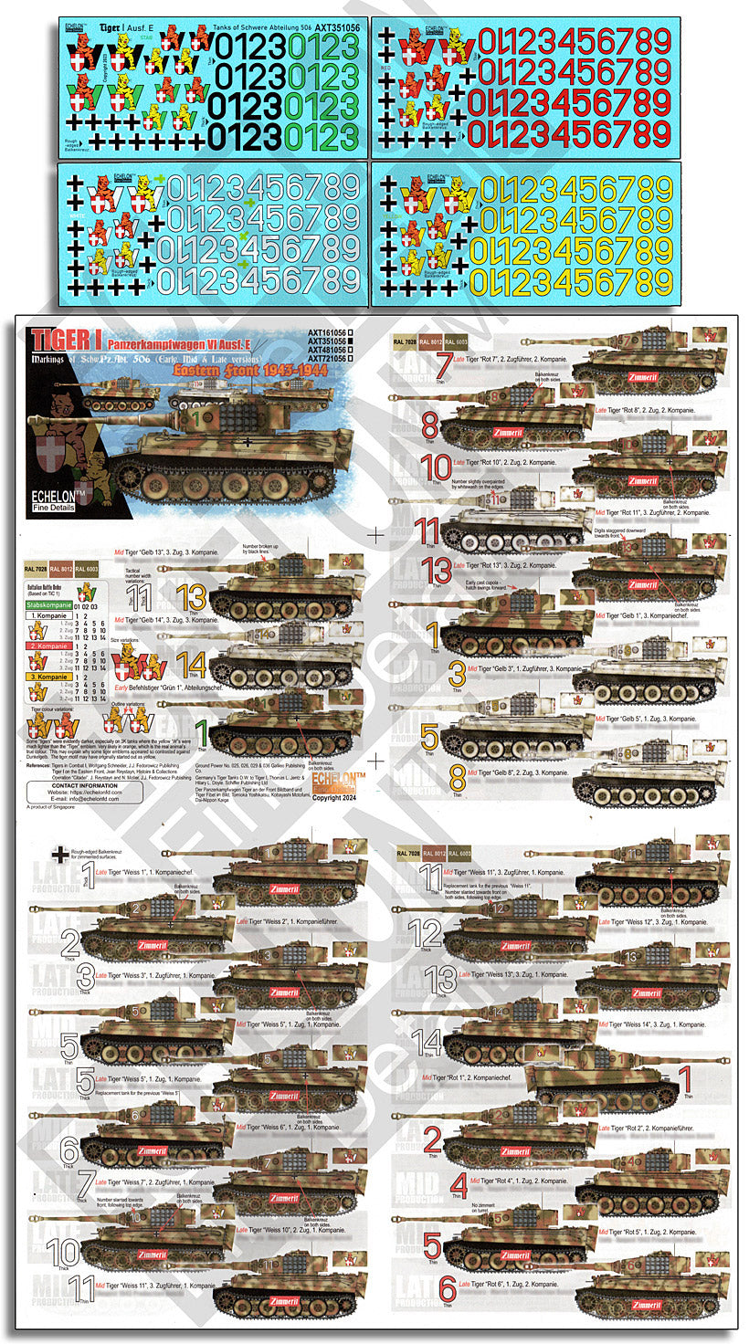 Echelon FD AXT351056 1:35 SchPzAbt 506 Pz.Kpfw.VI Tiger Is Eastern Front 1943