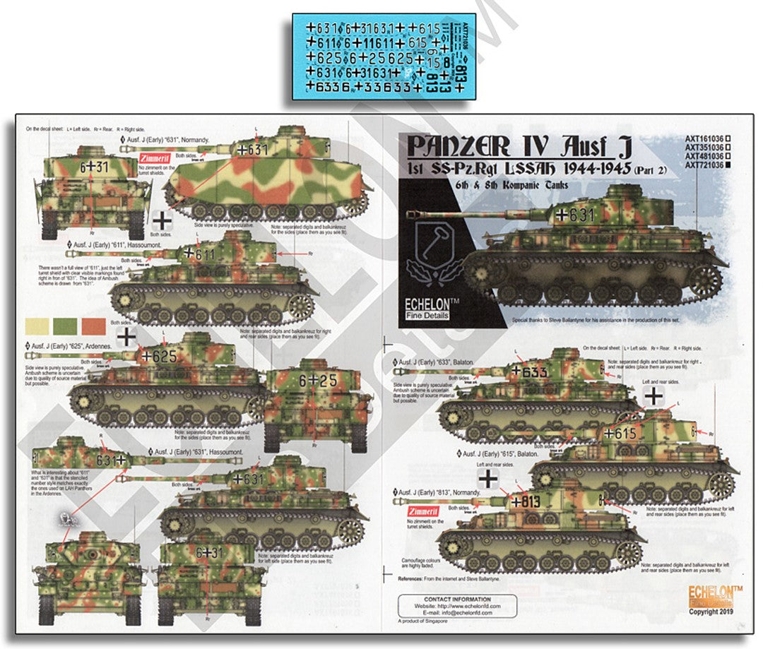 Echelon FD AXT721036 1:72 LAH Panzer POz.Kpfw.IV Ausf.Js 1944-1945