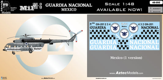 Aztec AZD48095 Mil Mi-8 Mexican Guardia Nacional Decals 1:48