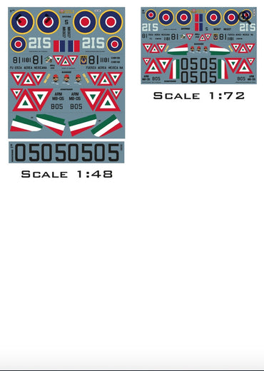 Aztec AZD48106 1:48 Alas de Oro 1 Spitfire Mk.IX Mexican Pilot Decals