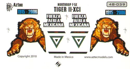Aztec AZD48039 1:48 Northrop F-5E/F Tiger II Mexican Air Force .