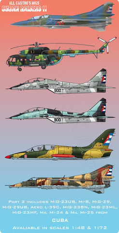 Aztec AZD48049 Cuban Raiders II MiG-21 MiG-23 MiG-29 Decals 1:48