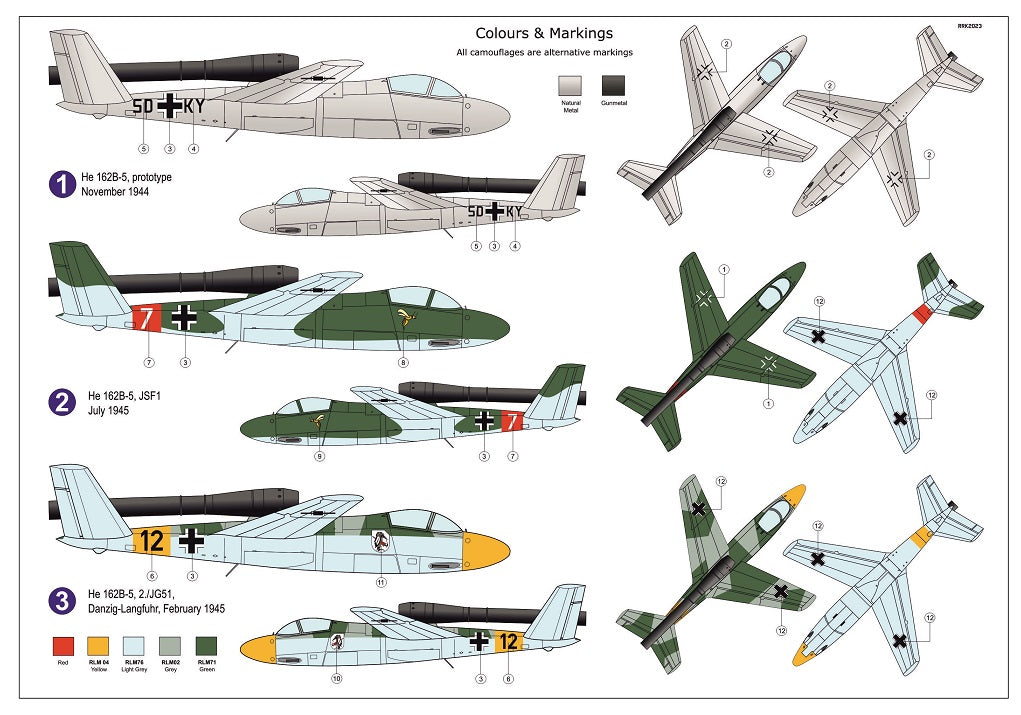 AZ Model AZM7855 1:72 Heinkel He 162B-5 "Volksjager 46"