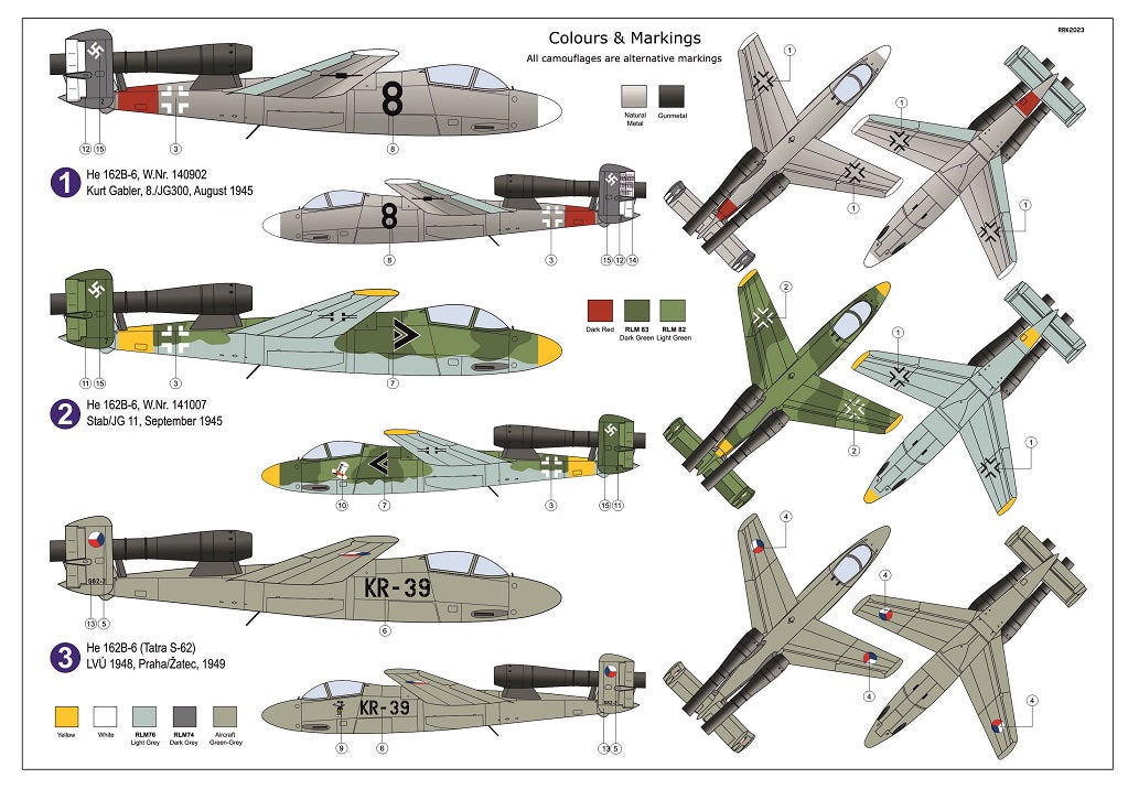 AZ Model AZM7856 1:72 Heinkel He-162B-6 "Volksjager 46"
