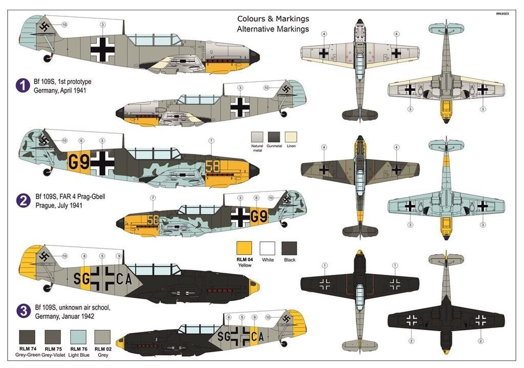 AZ Model AZM7871 1:72 Messerschmitt Bf-109S "Schule Emil"