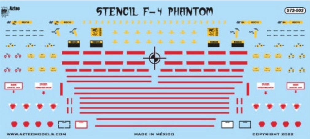 Aztec AZS72-004 1:72 Generic Stencils McDonnell F-4 Phantom