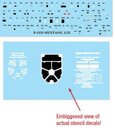 Barracuda BC-32010 P-51D Mustang Cockpit Stencils 1:32