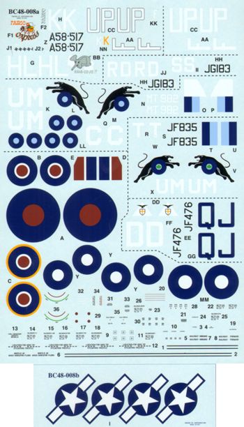 Barracuda Studios BC-48008 1:48 Supermarine Spitfire Mk.VIII Part 1