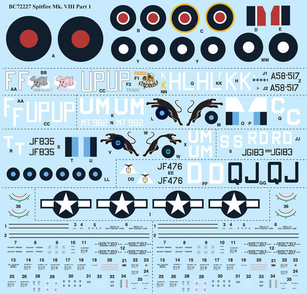Barracuda Studios BC-72227 1:72 Supermarine Spitfire Mk.VIII