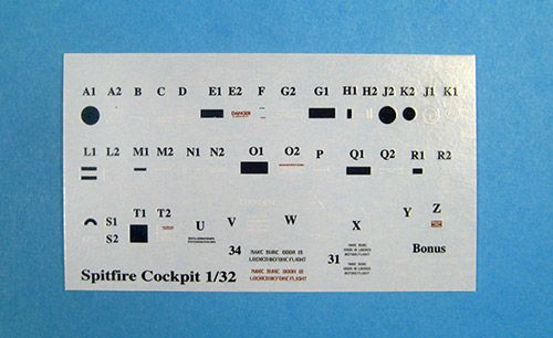 Barracuda Studios BCR32174 1:32 Spitfire Mk.I-Mk.V Cockpit Upgrade Set