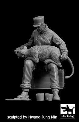 Blackdog BDF32084 1:32 WWI Escadrille Lafayete mechanic with lion cub