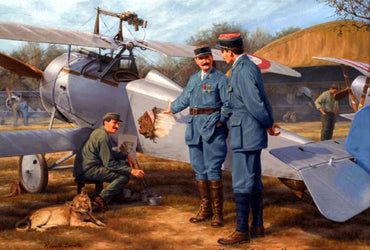 Blackdog BDF32084 1:32 WWI Escadrille Lafayete mechanic with lion cub