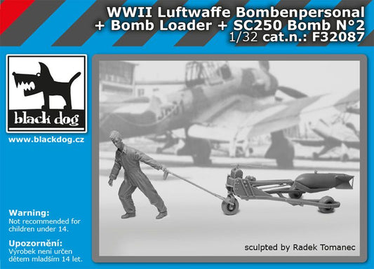 Blackdog BDF32087 1:32 WWII Luftwaffe bomben personal +bomb loader +SC250