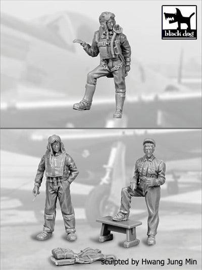 Blackdog BDF48004 1:48 US pilots + mechanic WWII