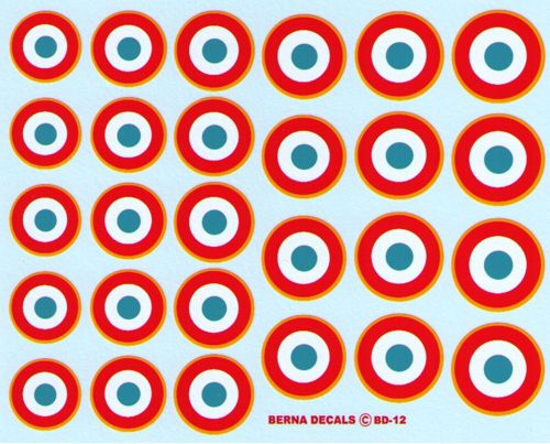 Berna Decals BER012 1:72 French National Insignia 1943-82