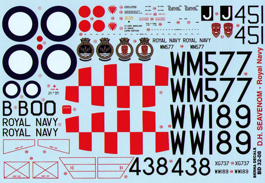 Berna Decals BER32008 1:32 de Havilland Sea Venom FAW.21