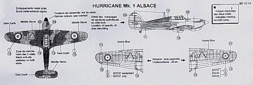 Berna Decals BER32014 1:32 Hawker Hurricane Mk.I French GC1 Alsace