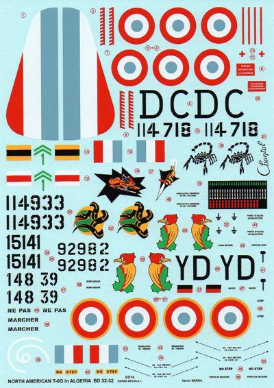 Berna Decals BER32032 1:32 North-American T-6G French Algeria