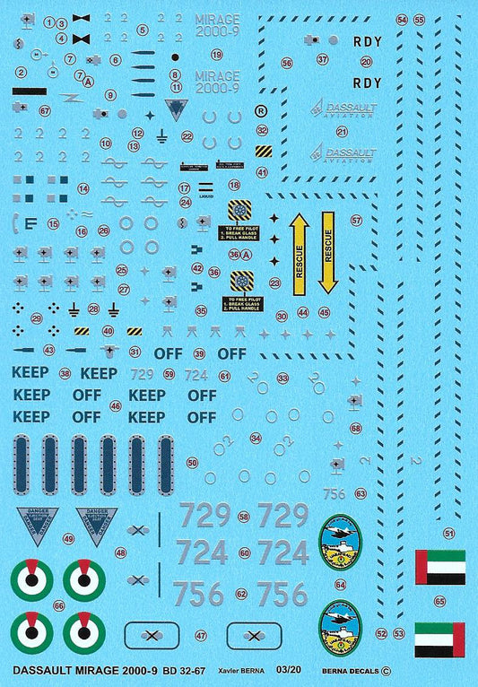 Berna Decals BER32067 1:32 Dassault Mirage 2000-9EAD UAE