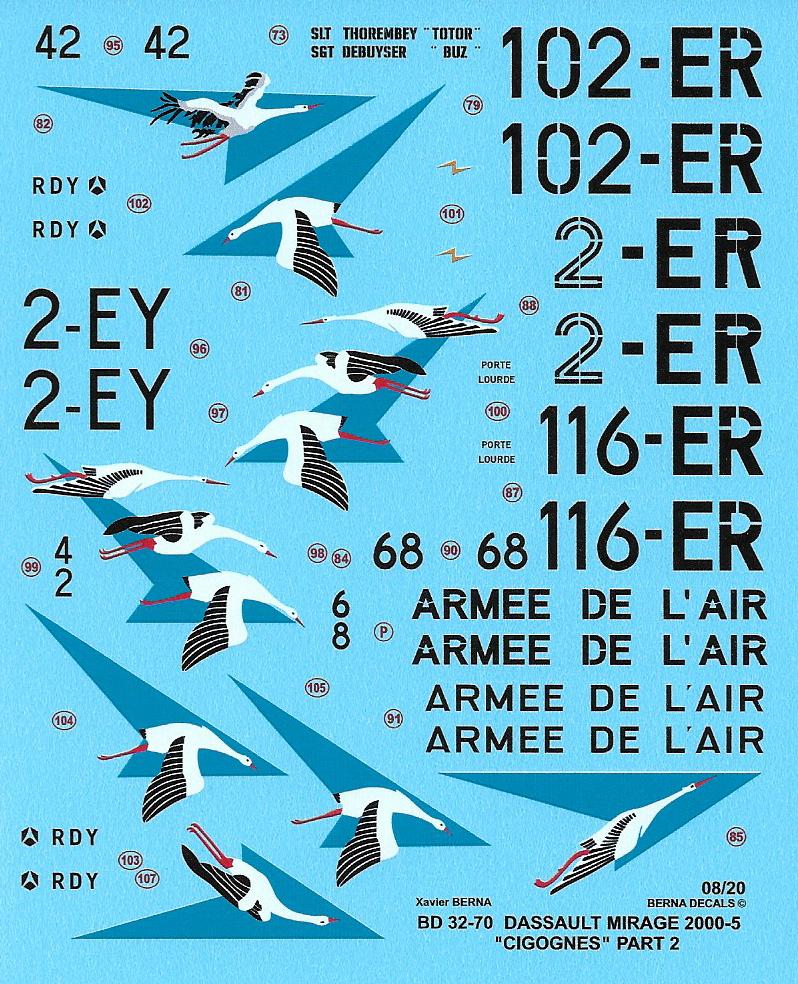 Berna Decals BER32070 1:32 Dassault_Mirage 2000-5F 'Cigognes'