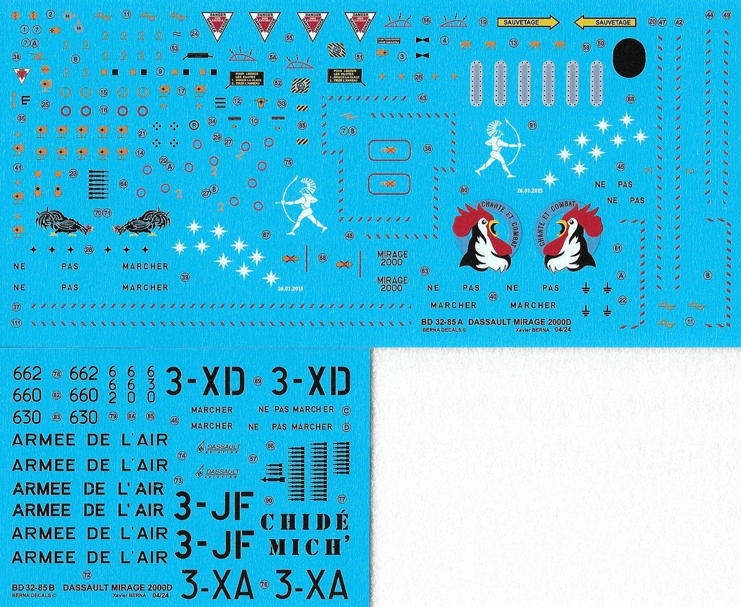 Berna Decals BER32085 1:32 Dassault Mirage 2000D Nancy-Ochey