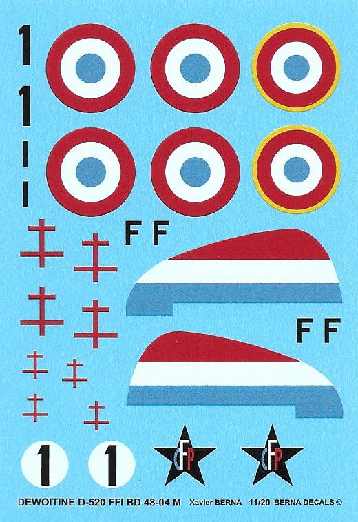 Berna Decals BER48004M 1:48 Dewoitine D.520