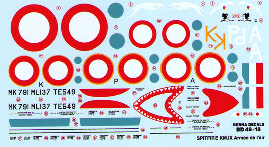 Berna Decals BER48018 1:48 Supermarine Spitfire LF Mk.IX