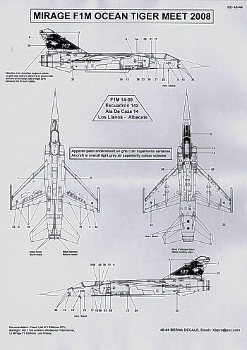 Berna Decals BER48044 1:48 Dassault Mirage F.1M Ocean Tiger