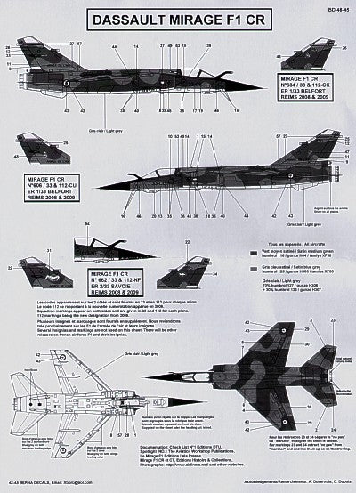 Berna Decals BER48045 1:48 Dassault_Mirage F.1CR
