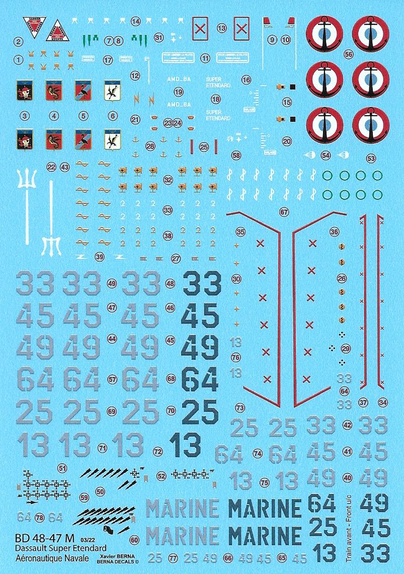Berna Decals BER48047M 1:48 Dassault Super Etendard Decals