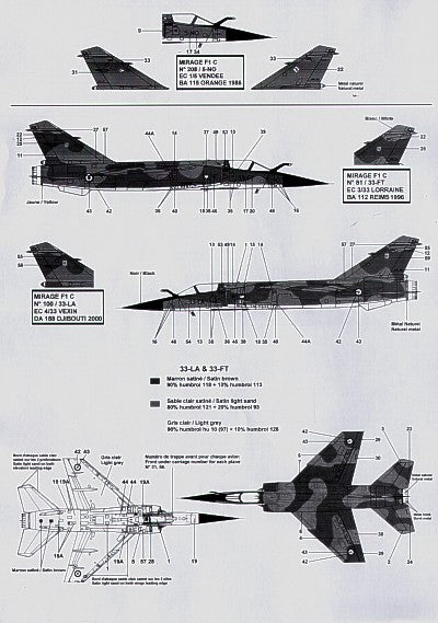 Berna Decals BER48053M 1:48 Dassault_Mirage F.1C