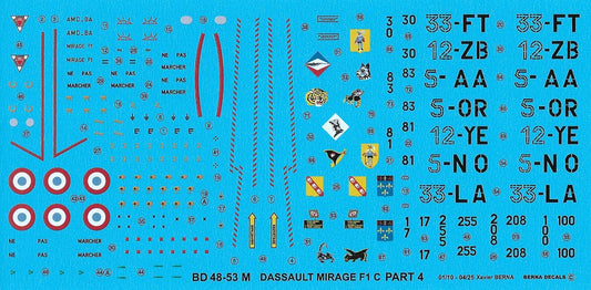 Berna Decals BER48053M 1:48 Dassault_Mirage F.1C