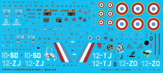 Berna Decals BER48076M 1:48 Dassault Super Mystere B2 Part 3