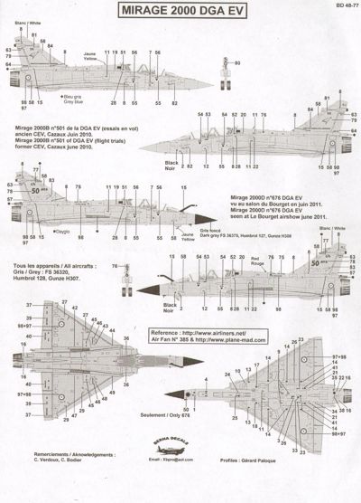 Berna Decals BER48077 1:48 Dassault_Mirage 2000 DGA EV