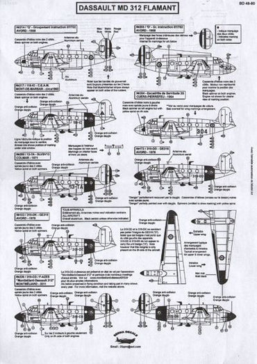 Berna Decals BER48080 1:48 Dassault MD-312 Flamant