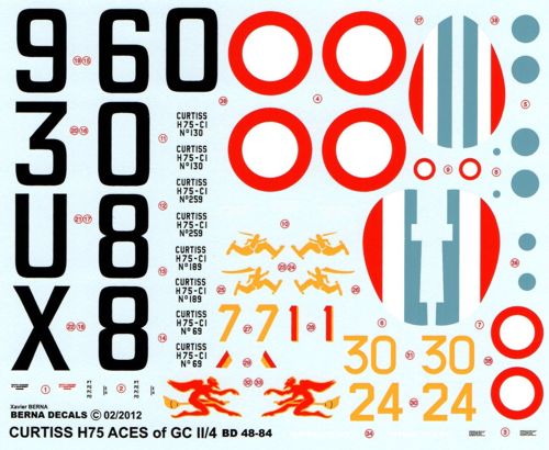 Berna Decals BER48084 1:48 Curtiss-Hawk H-75A