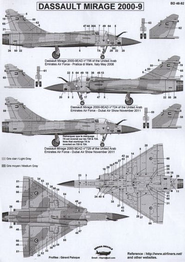 Berna Decals BER48092 1:48 Dassault Mirage 2000-9EAD UAE