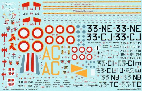 Berna Decals BER48101 1:48 Dassault Mirage IIIR & IIIRD