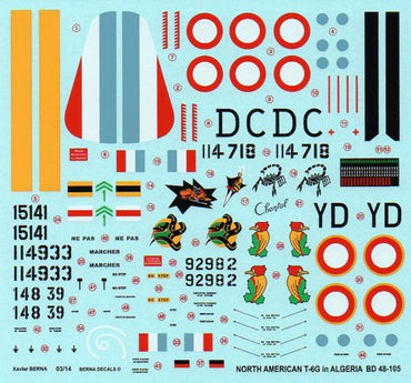 Berna Decals BER48105 1:48 North-American T-6G French Algeria