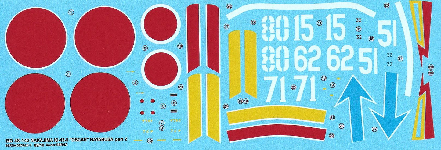 Berna Decals BER48142 1:48 Nakajima Ki-43-II Hayabusa Part 2