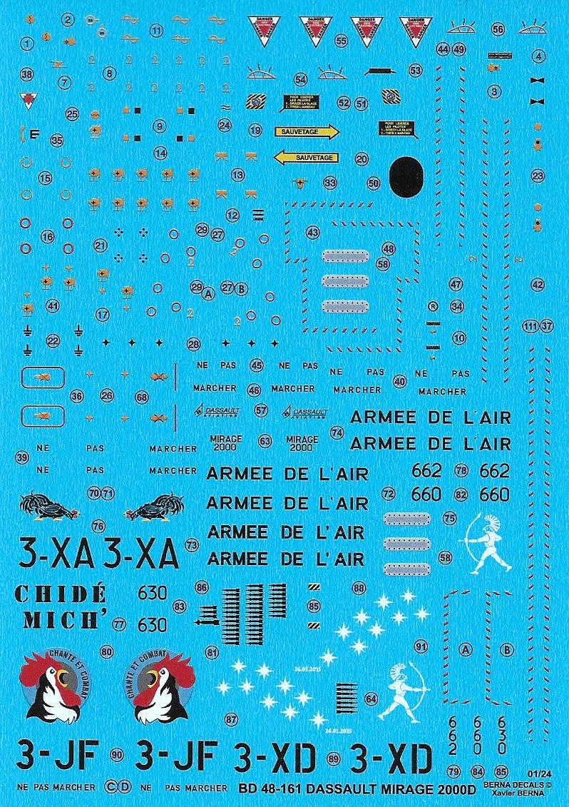 Berna Decals BER48161 1:48 Dassault Mirage 2000D Nancy-Ochey