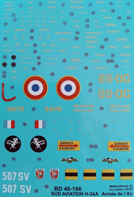 Berna Decals BER48166 1:48 Sud-Aviation H-34 A