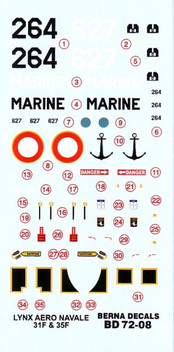 Berna Decals BER72008 1:72 Westland Lynx HAS.2