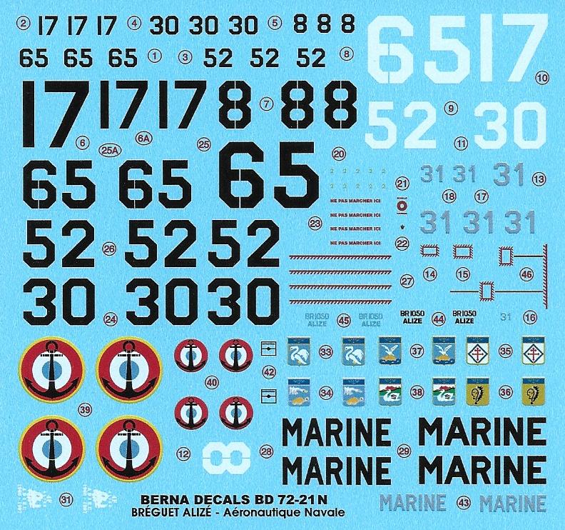 Berna Decals BER72021N 1:72 Breguet 1050 Alize