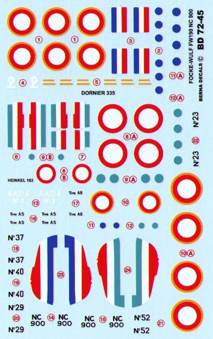 Berna Decals BER72045 1:72 In French colours