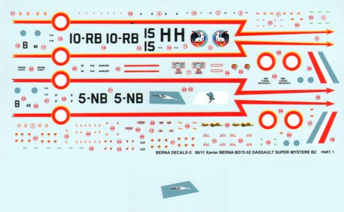 Berna Decals BER72052 1:72 Dassault Super Mystere B.2 Pt 1